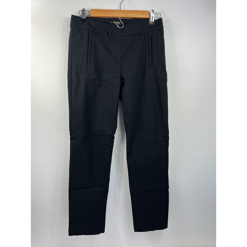 Massimo‎ Fabbro Pants Women's Size 6  Black Stretch Zip Front Pockets